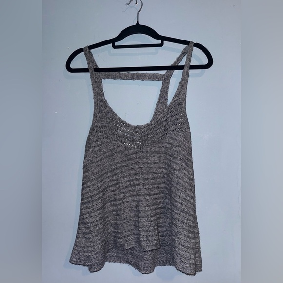 American Eagle Outfitters Gray Knit Tank Top - Picture 1 of 4